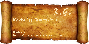 Korbuly Gusztáv névjegykártya