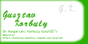 gusztav korbuly business card